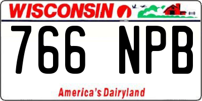 WI license plate 766NPB