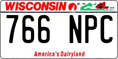 WI license plate 766NPC