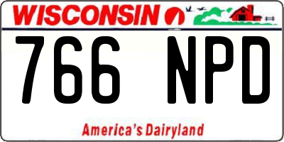 WI license plate 766NPD