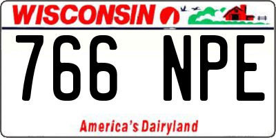 WI license plate 766NPE