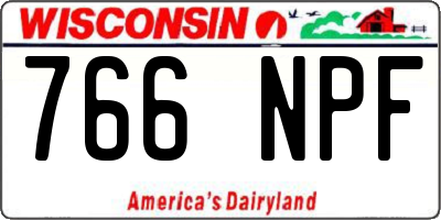 WI license plate 766NPF