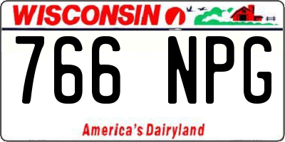 WI license plate 766NPG
