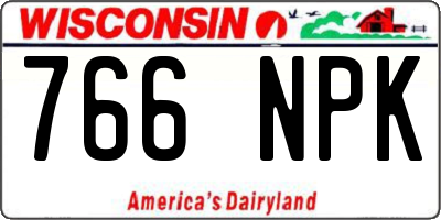 WI license plate 766NPK