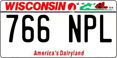 WI license plate 766NPL