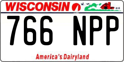 WI license plate 766NPP