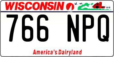 WI license plate 766NPQ