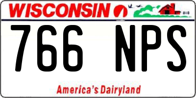 WI license plate 766NPS