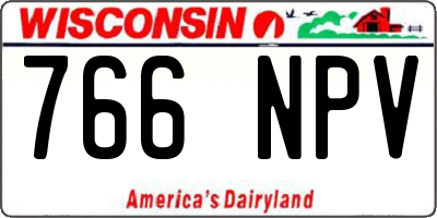 WI license plate 766NPV