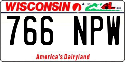 WI license plate 766NPW