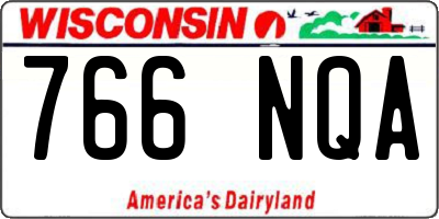 WI license plate 766NQA