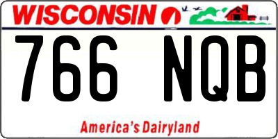 WI license plate 766NQB