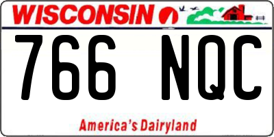 WI license plate 766NQC