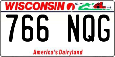 WI license plate 766NQG