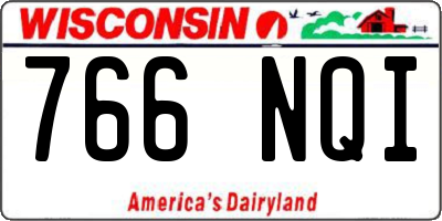 WI license plate 766NQI