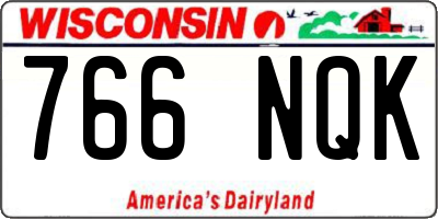WI license plate 766NQK