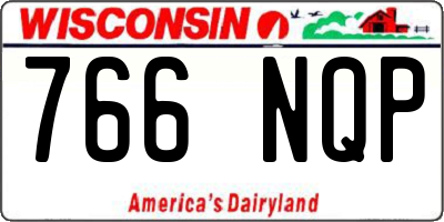 WI license plate 766NQP