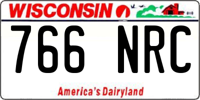WI license plate 766NRC