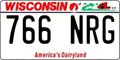 WI license plate 766NRG