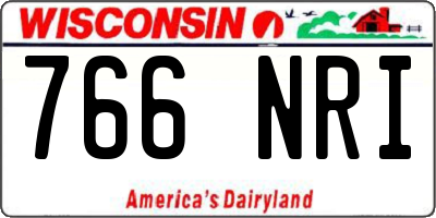 WI license plate 766NRI