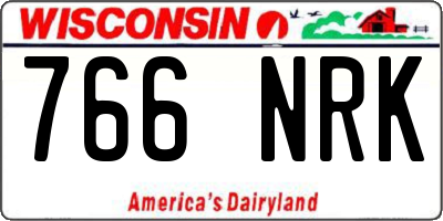 WI license plate 766NRK