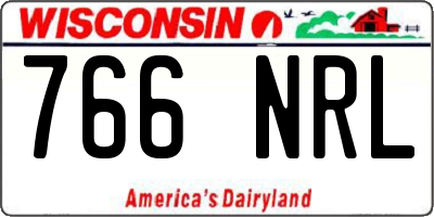 WI license plate 766NRL