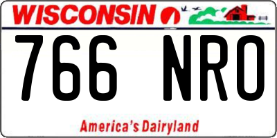 WI license plate 766NRO