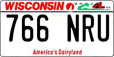 WI license plate 766NRU