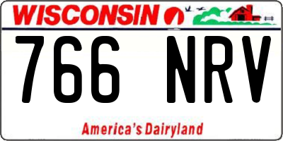 WI license plate 766NRV