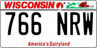WI license plate 766NRW