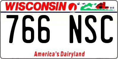 WI license plate 766NSC