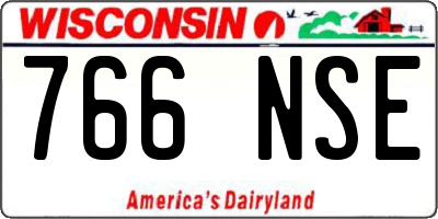 WI license plate 766NSE