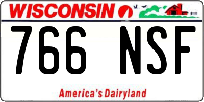 WI license plate 766NSF
