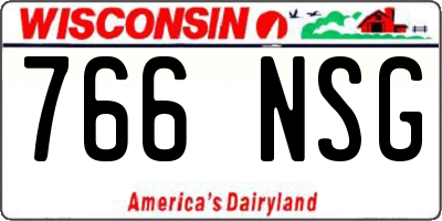 WI license plate 766NSG