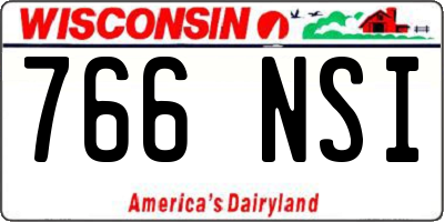 WI license plate 766NSI
