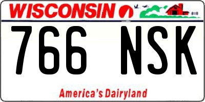 WI license plate 766NSK