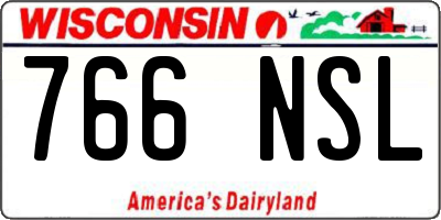 WI license plate 766NSL