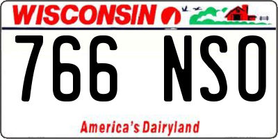 WI license plate 766NSO