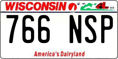 WI license plate 766NSP