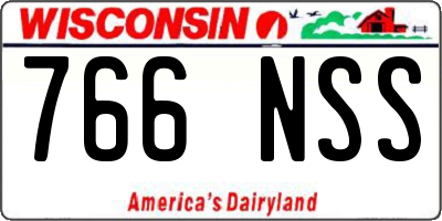 WI license plate 766NSS