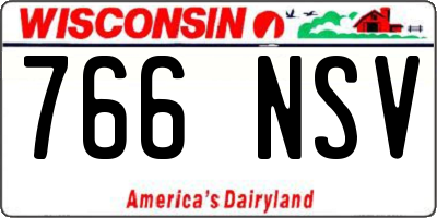 WI license plate 766NSV