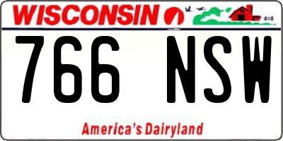 WI license plate 766NSW