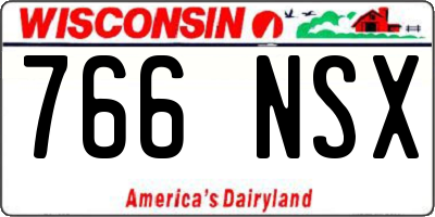 WI license plate 766NSX