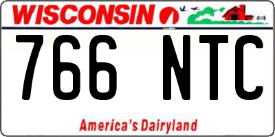 WI license plate 766NTC