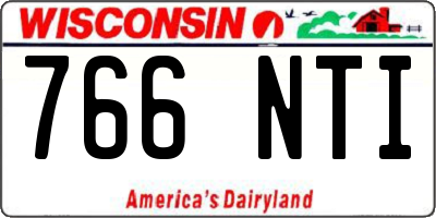 WI license plate 766NTI