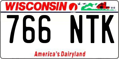 WI license plate 766NTK