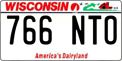 WI license plate 766NTO
