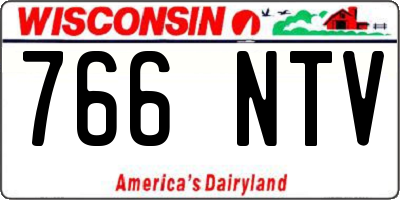 WI license plate 766NTV