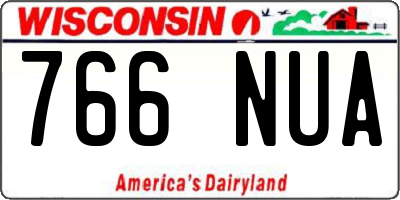 WI license plate 766NUA