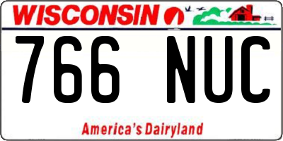 WI license plate 766NUC