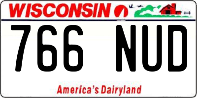 WI license plate 766NUD